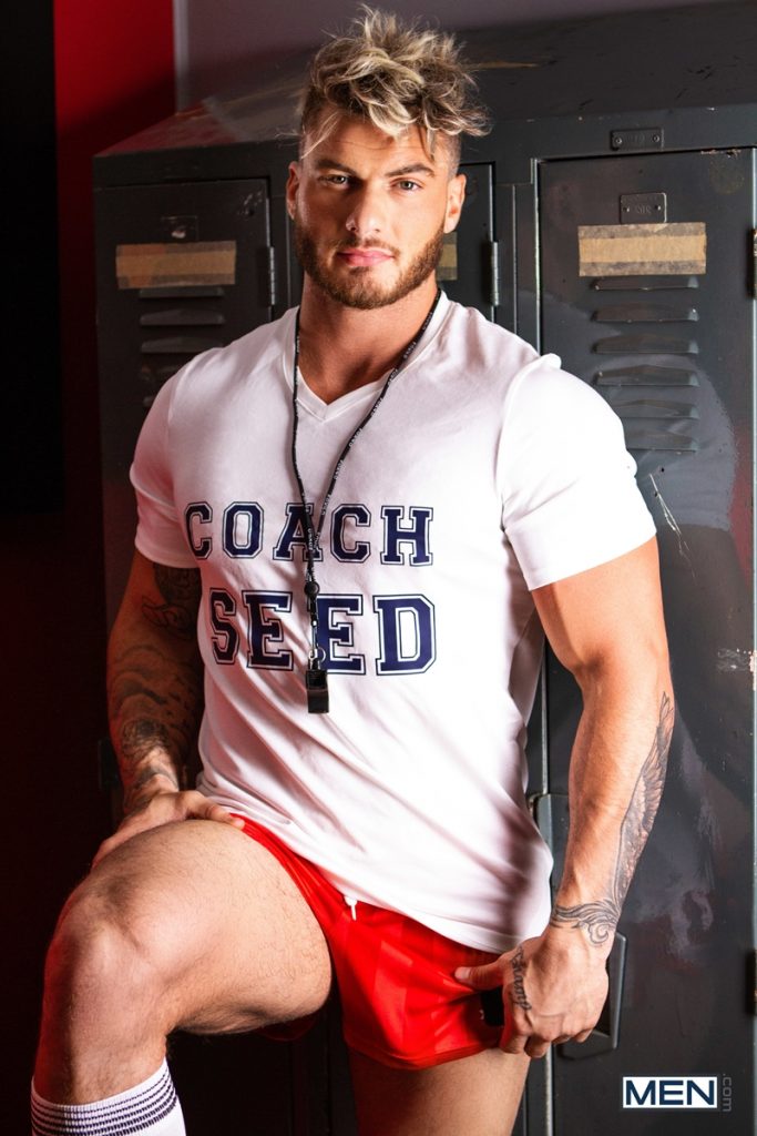 Trent King cums William Seed huge dick ass coach handsome athlete face Men 006 Gay Porn Pics 683x1024 - William Seed, Trent King