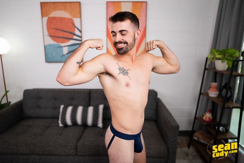 Hot young muscle boy Dax strokes thick cock massive cum orgasm spraying cum Sean Cody 009 gay porn pics - Sean Cody Dax