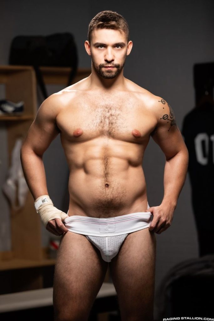 Raging Stallion sexy new muscle stud Eman Zod tight bubble butt raw fucked Rugby player Sean Maygers huge thick dick 009 gay porn pics 683x1024 1 - Sean Maygers, Eman Zod