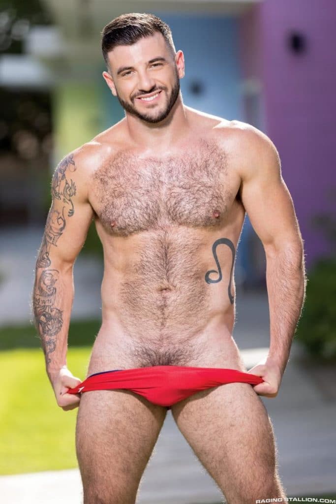 Hairy chested stud Ian Holms bare asshole fucked black hunk Reign Raging Stallion 6 porno gay pics 683x1024 1 - Reign, Ian Holms